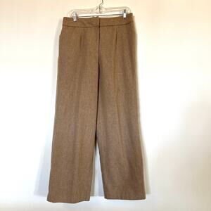 Vtg Tribeca Studio 100% wool trousers lined 14P beige tan brown wide leg